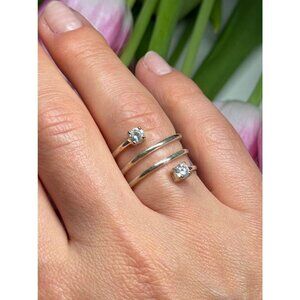 925 STERLING SILVER WHITE SPINEL RING SIZE 6